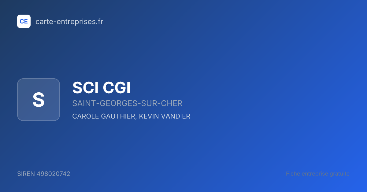 SCI CGI — 498020742 — fiche entreprise