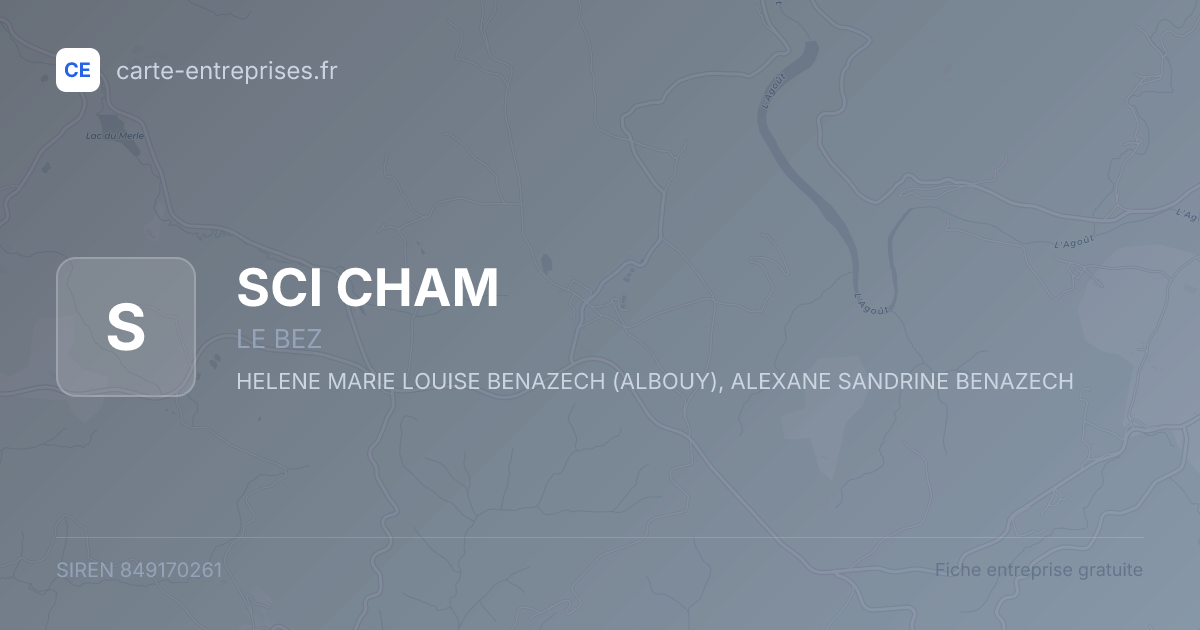 SCI CHAM — 849170261 — fiche entreprise