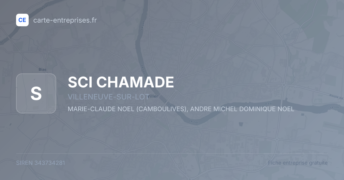 SCI CHAMADE — 343734281 — fiche entreprise
