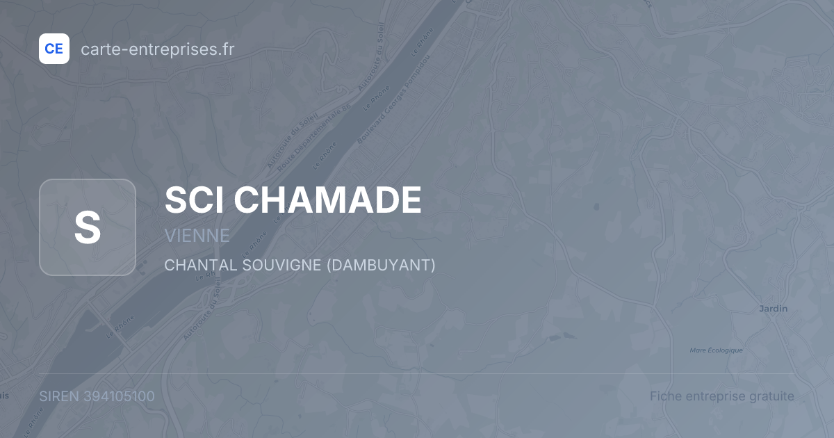 SCI CHAMADE — 394105100 — fiche entreprise