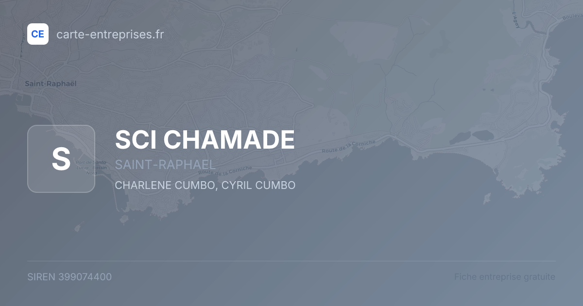 SCI CHAMADE — 399074400 — fiche entreprise