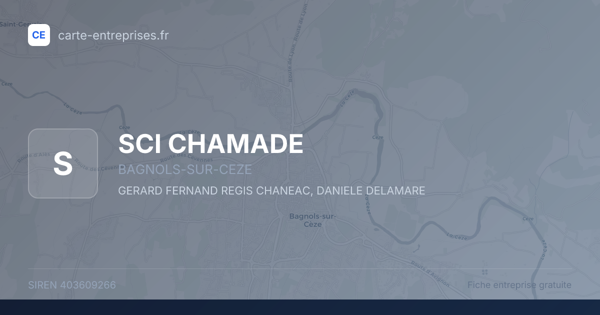 SCI CHAMADE — 403609266 — fiche entreprise