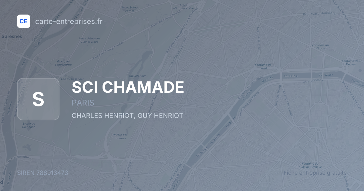SCI CHAMADE — 788913473 — fiche entreprise