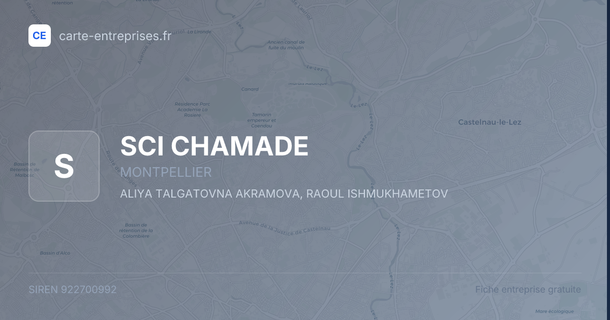 SCI CHAMADE — 922700992 — fiche entreprise