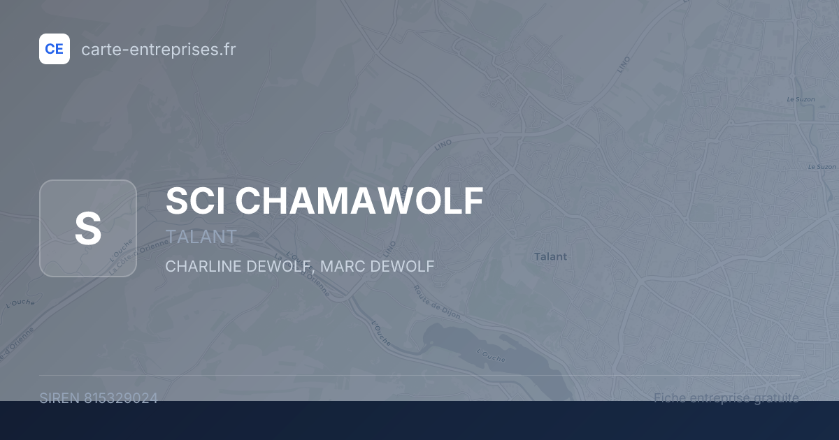 SCI CHAMAWOLF — 815329024 — fiche entreprise