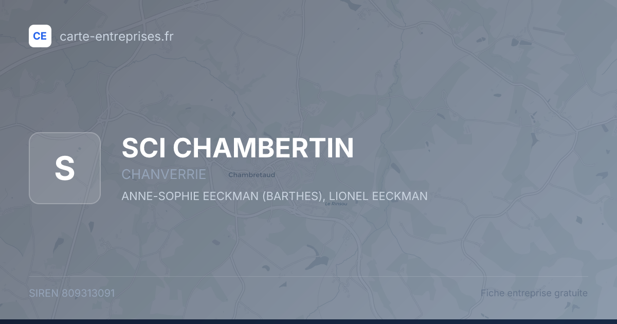 SCI CHAMBERTIN — 809313091 — fiche entreprise
