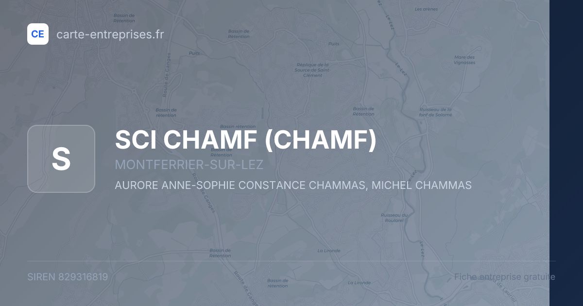 SCI CHAMF (CHAMF) — 829316819 — fiche entreprise