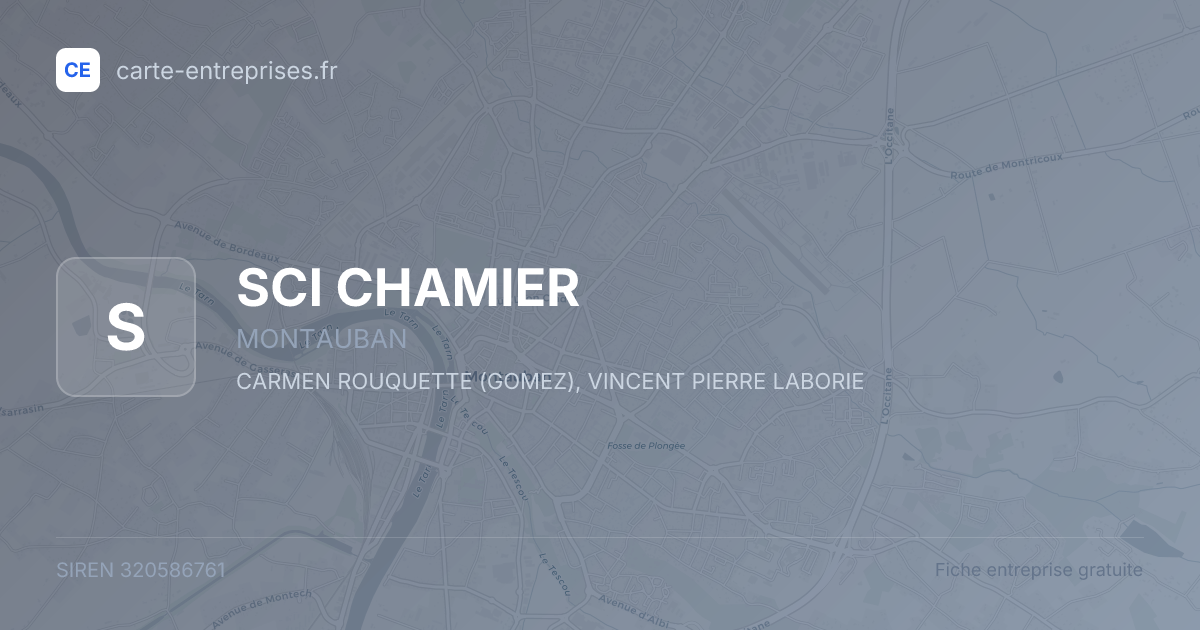 SCI CHAMIER — 320586761 — fiche entreprise