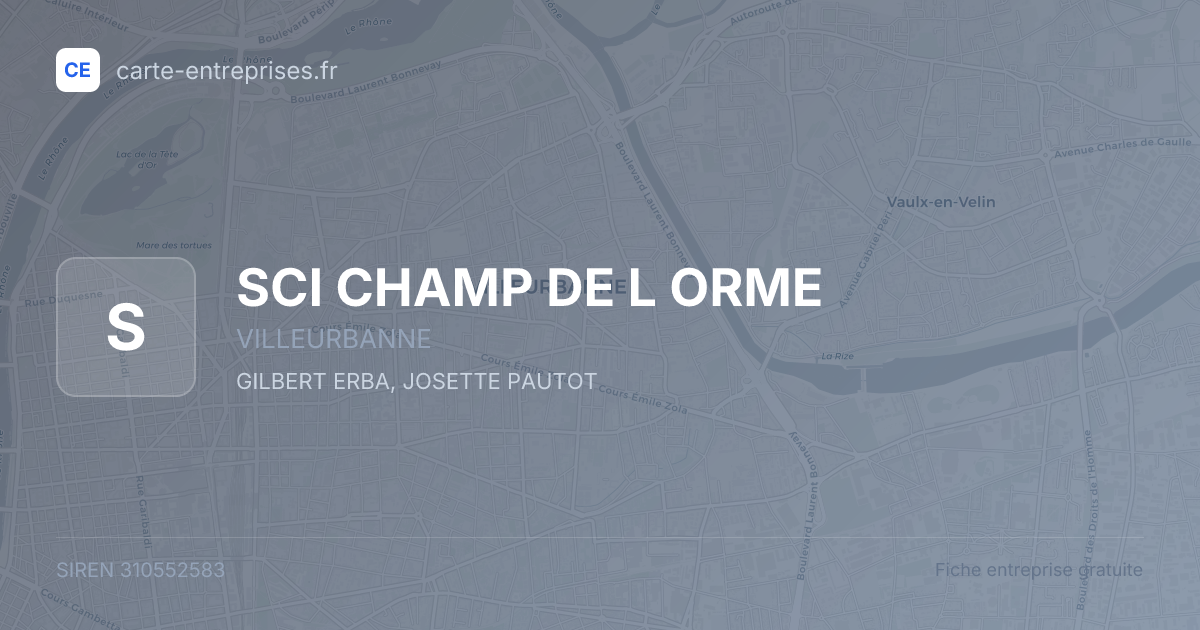 SCI CHAMP DE L ORME — 310552583 — fiche entreprise