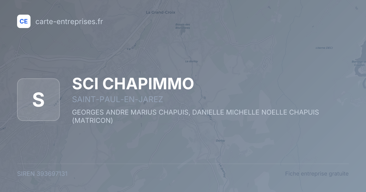 SCI CHAPIMMO — 393697131 — fiche entreprise