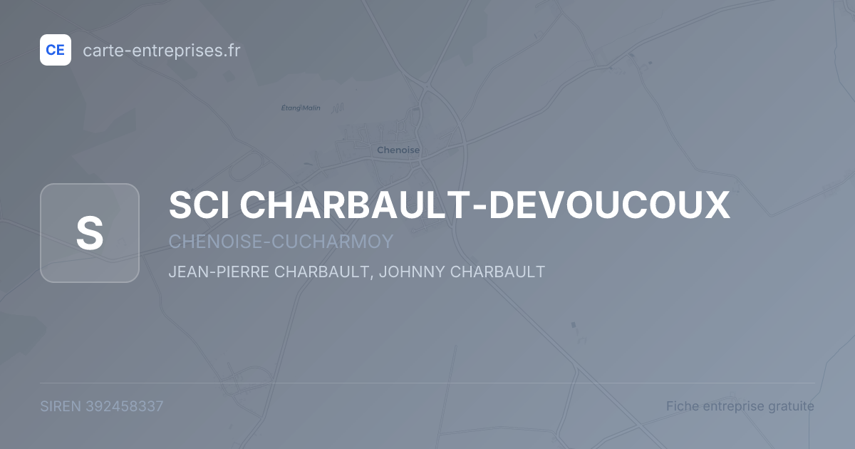 SCI CHARBAULT-DEVOUCOUX — 392458337 — fiche entreprise