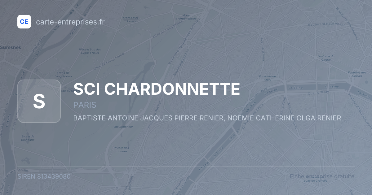 SCI CHARDONNETTE — 813439080 — fiche entreprise