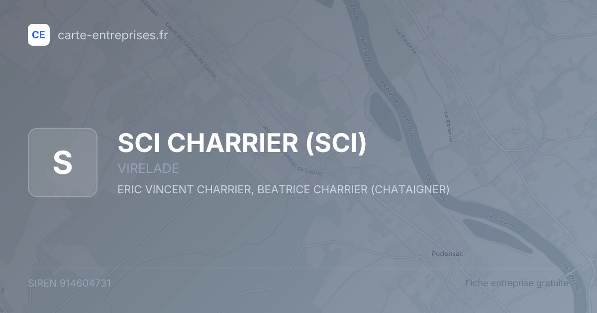 SCI CHARRIER (SCI) — 914604731 — fiche entreprise