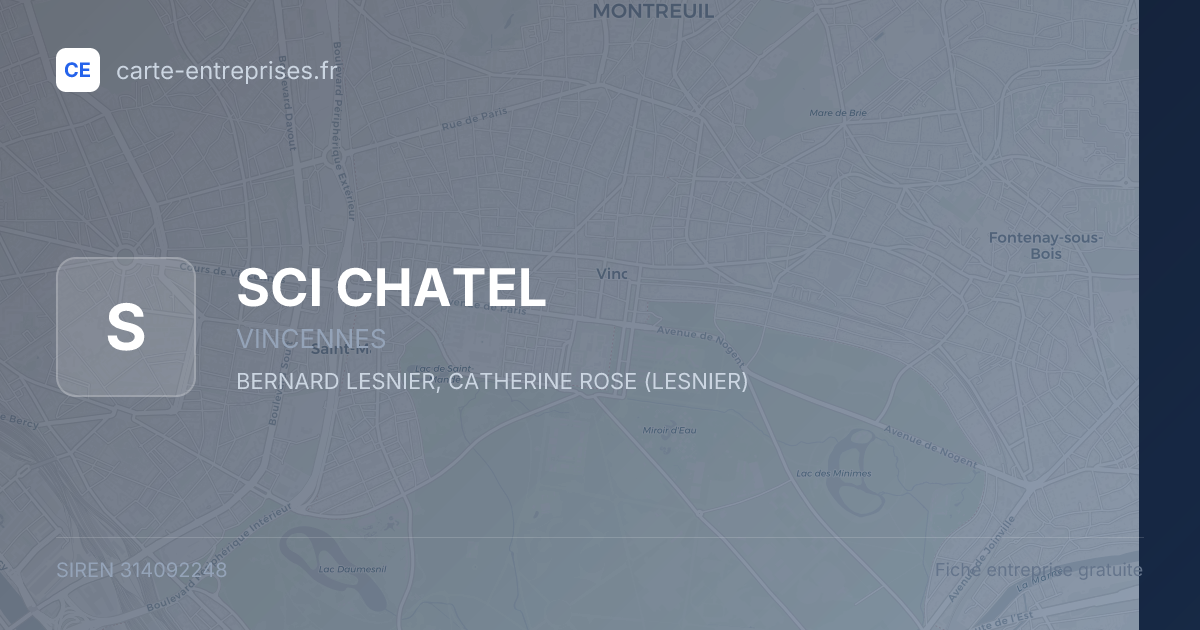 SCI CHATEL — 314092248 — fiche entreprise