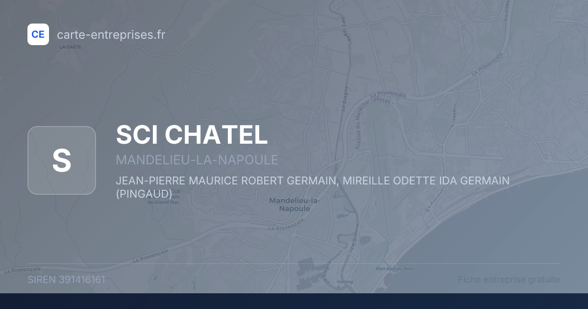 SCI CHATEL — 391416161 — fiche entreprise