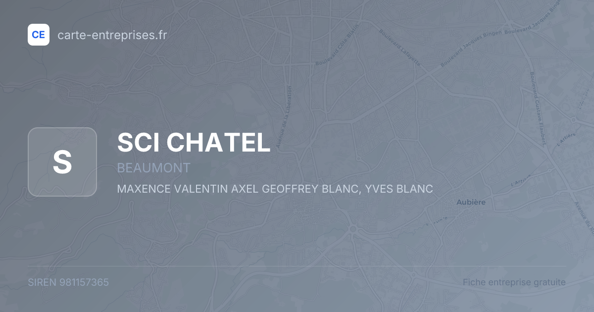 SCI CHATEL — 981157365 — fiche entreprise