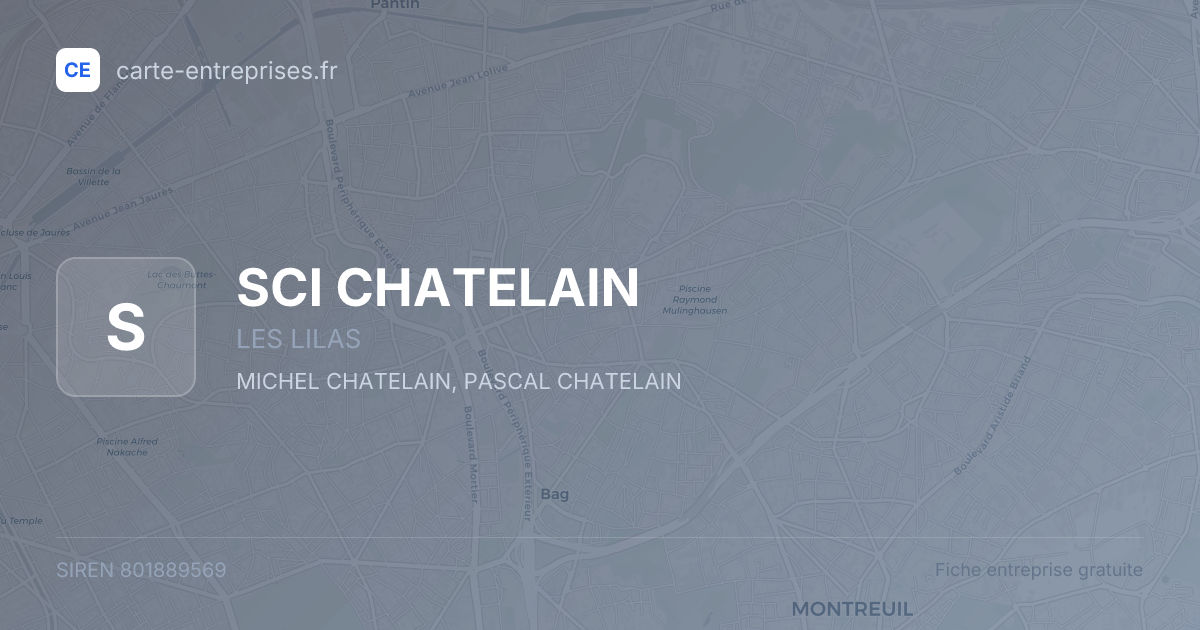 SCI CHATELAIN — 801889569 — fiche entreprise