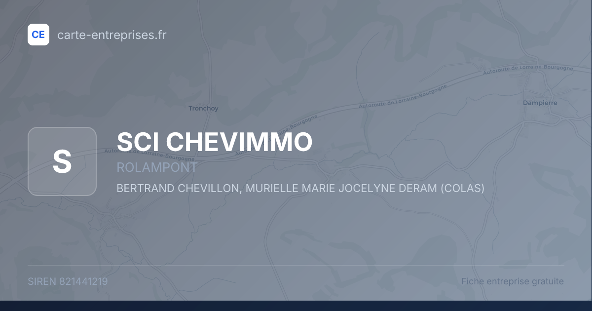 SCI CHEVIMMO — 821441219 — fiche entreprise