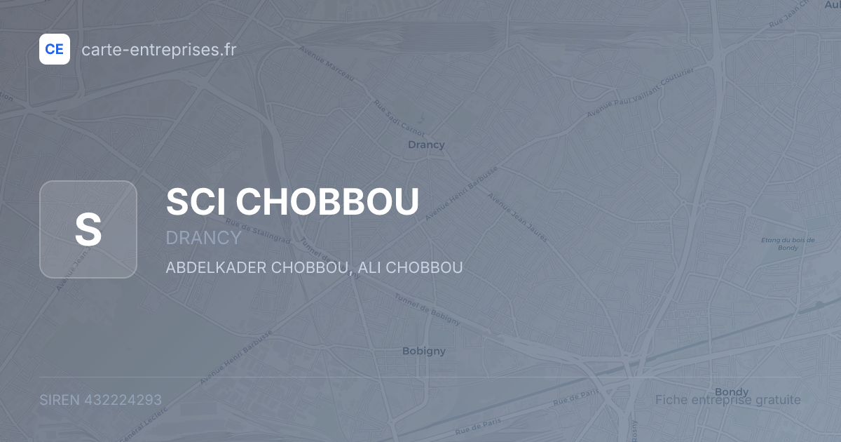 SCI CHOBBOU — 432224293 — fiche entreprise