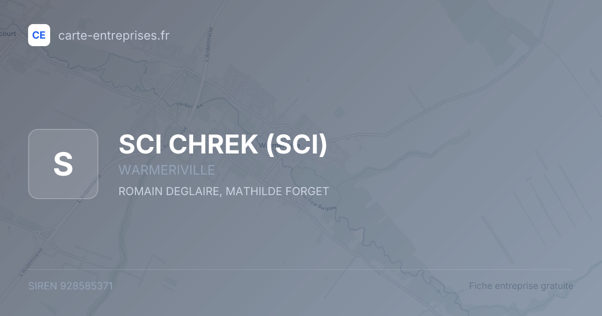 SCI CHREK (SCI) — 928585371 — fiche entreprise