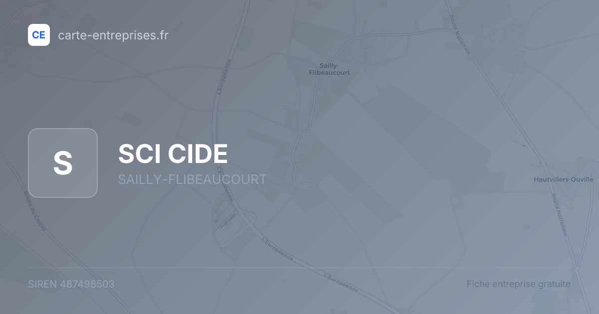 SCI CIDE — 487498503 — fiche entreprise