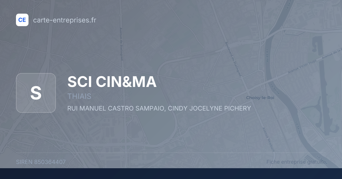 SCI CIN&MA — 850364407 — fiche entreprise