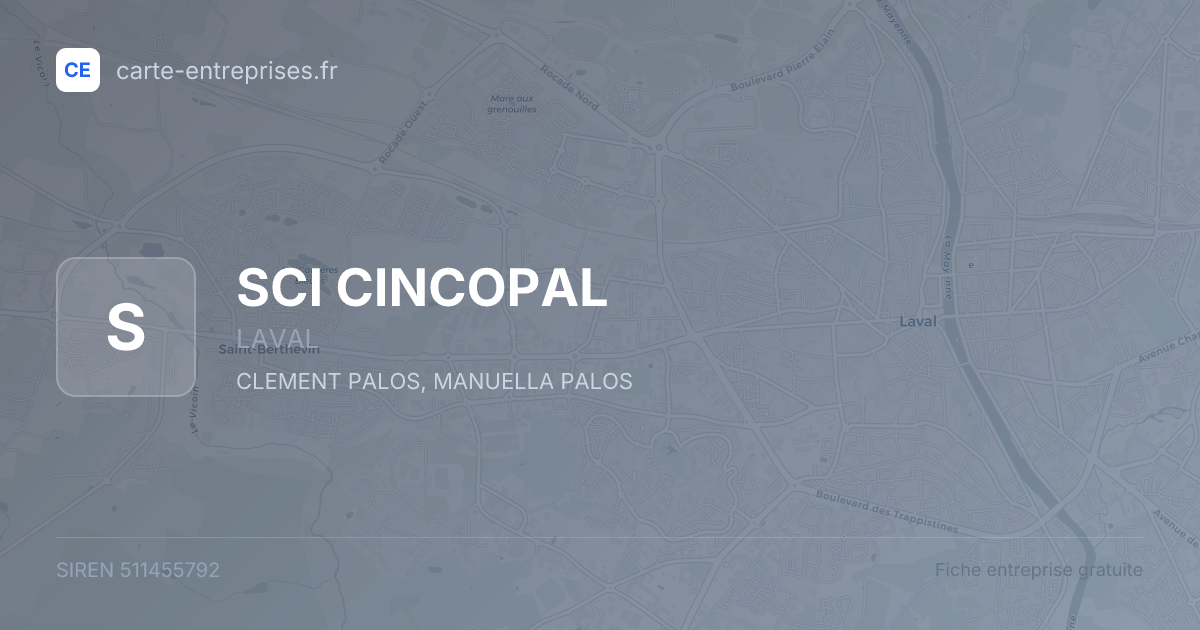 SCI CINCOPAL — 511455792 — fiche entreprise