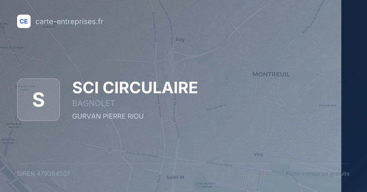 SCI CIRCULAIRE — 479364507 — fiche entreprise