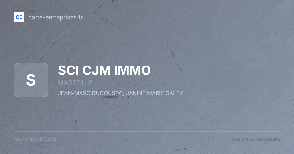 SCI CJM IMMO — 482470978 — fiche entreprise