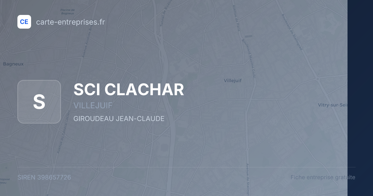 SCI CLACHAR — 398657726 — fiche entreprise