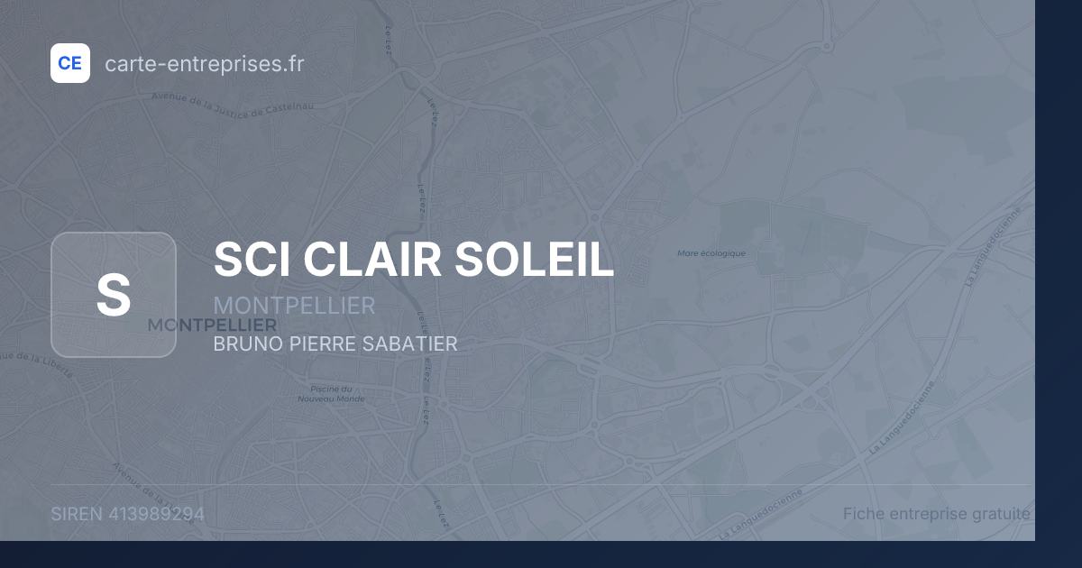 SCI CLAIR SOLEIL — 413989294 — fiche entreprise
