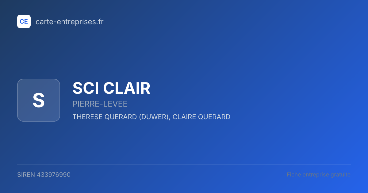 SCI CLAIR — 433976990 — fiche entreprise
