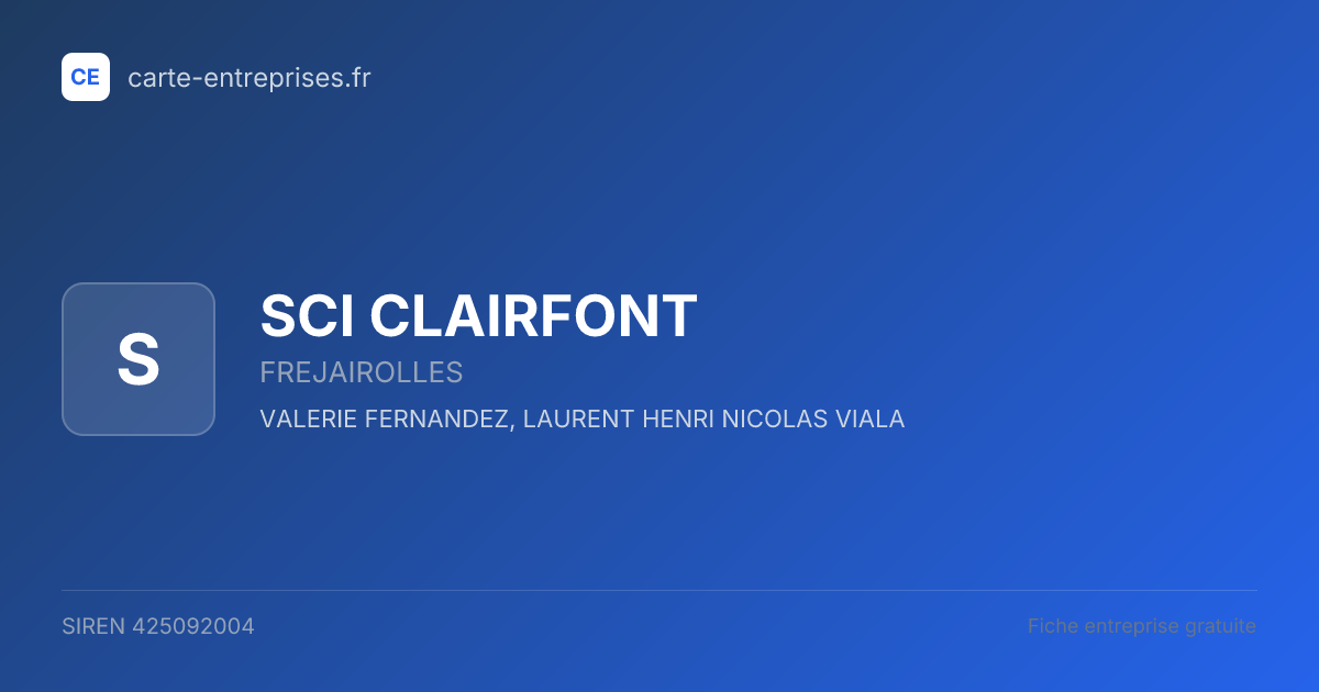 SCI CLAIRFONT — 425092004 — fiche entreprise