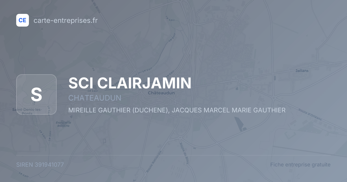 SCI CLAIRJAMIN — 391941077 — fiche entreprise
