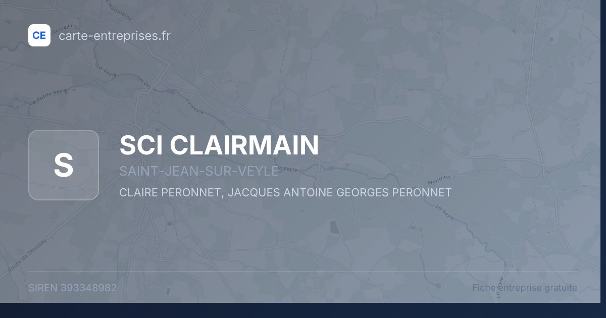 SCI CLAIRMAIN — 393348982 — fiche entreprise