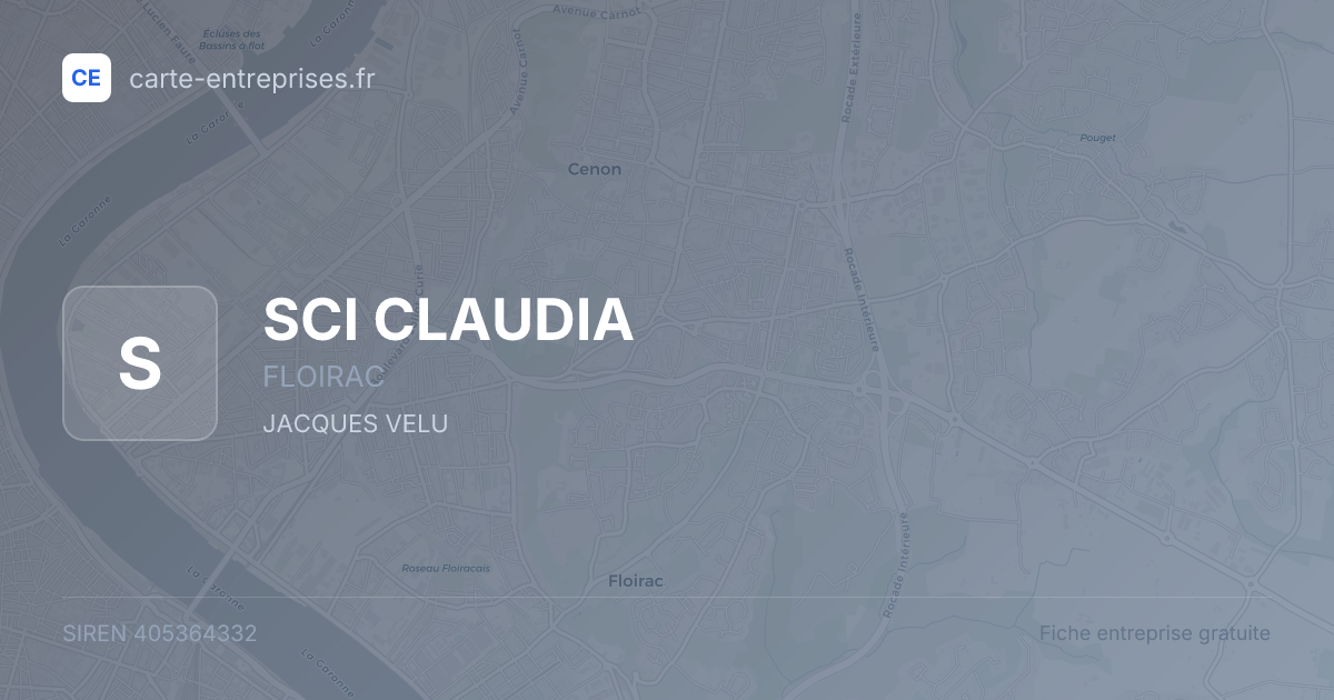 SCI CLAUDIA — 405364332 — fiche entreprise