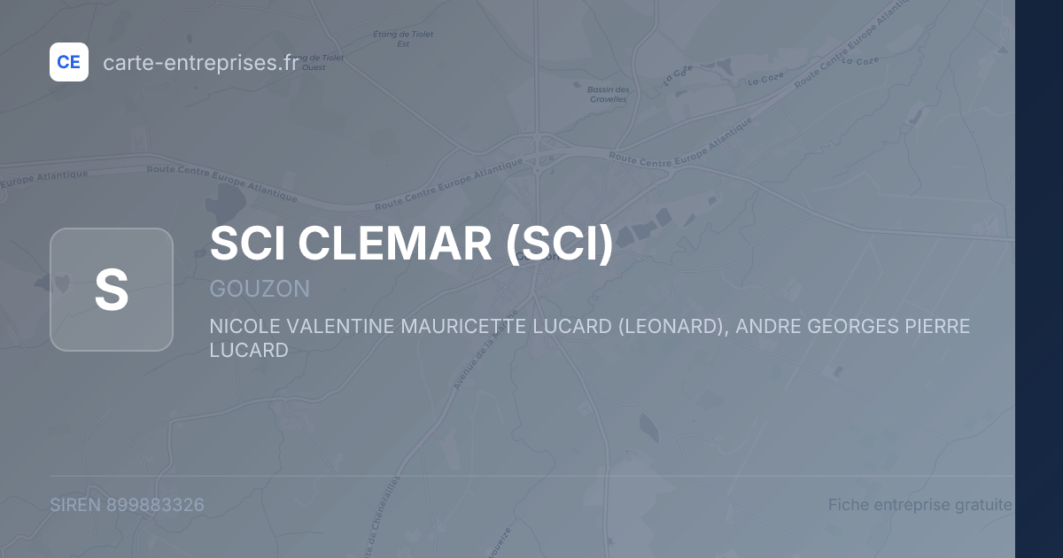 SCI CLEMAR (SCI) — 899883326 — fiche entreprise