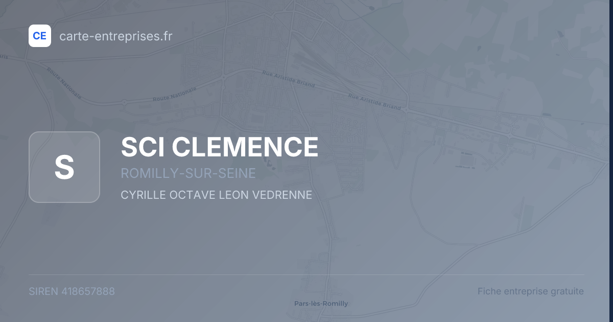 SCI CLEMENCE — 418657888 — fiche entreprise
