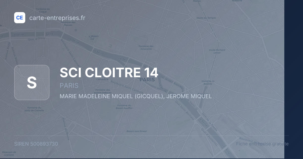 SCI CLOITRE 14 — 500893730 — fiche entreprise