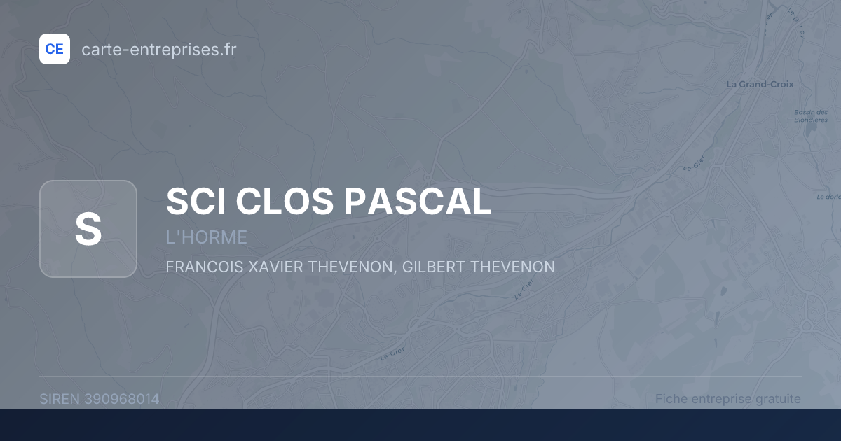 SCI CLOS PASCAL — 390968014 — fiche entreprise