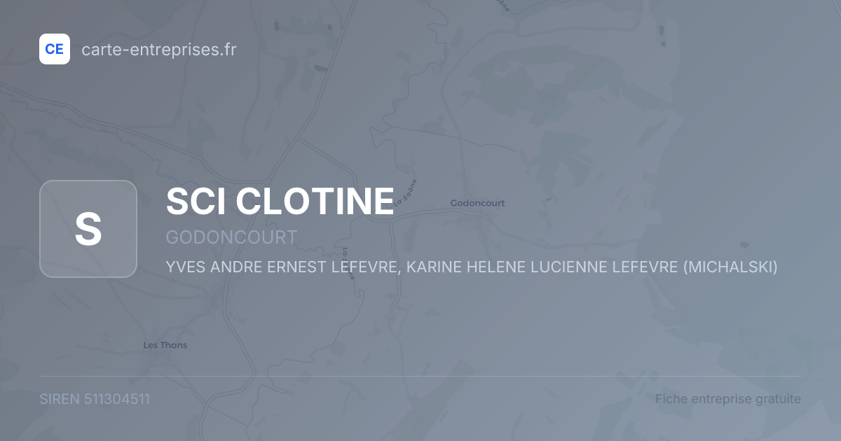 SCI CLOTINE — 511304511 — fiche entreprise
