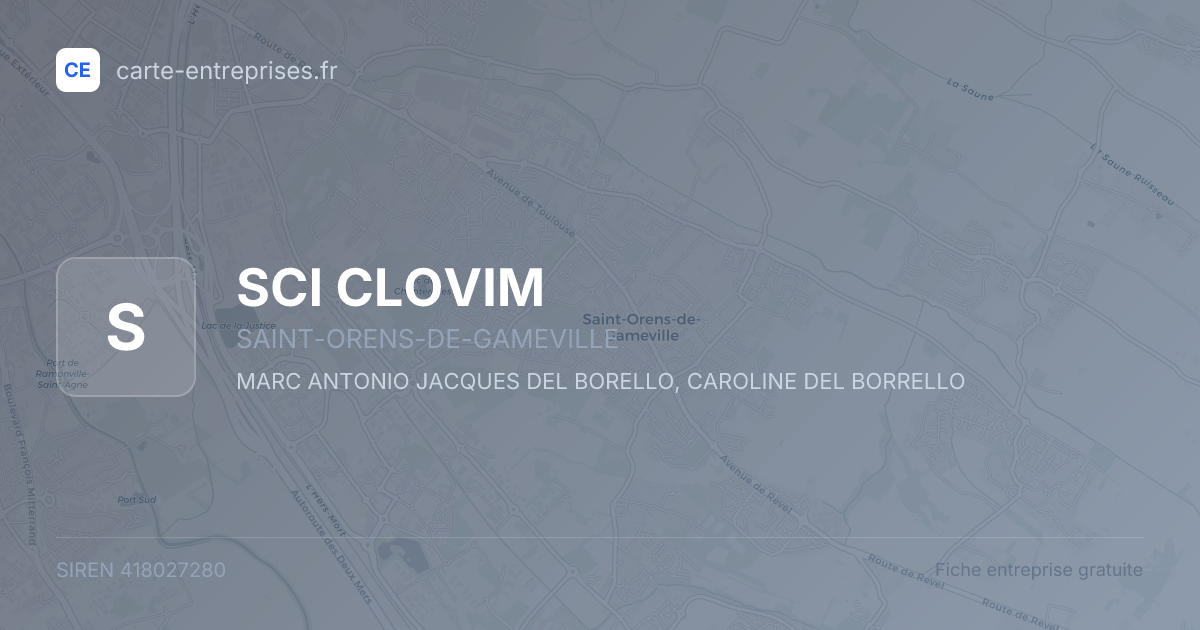 SCI CLOVIM — 418027280 — fiche entreprise