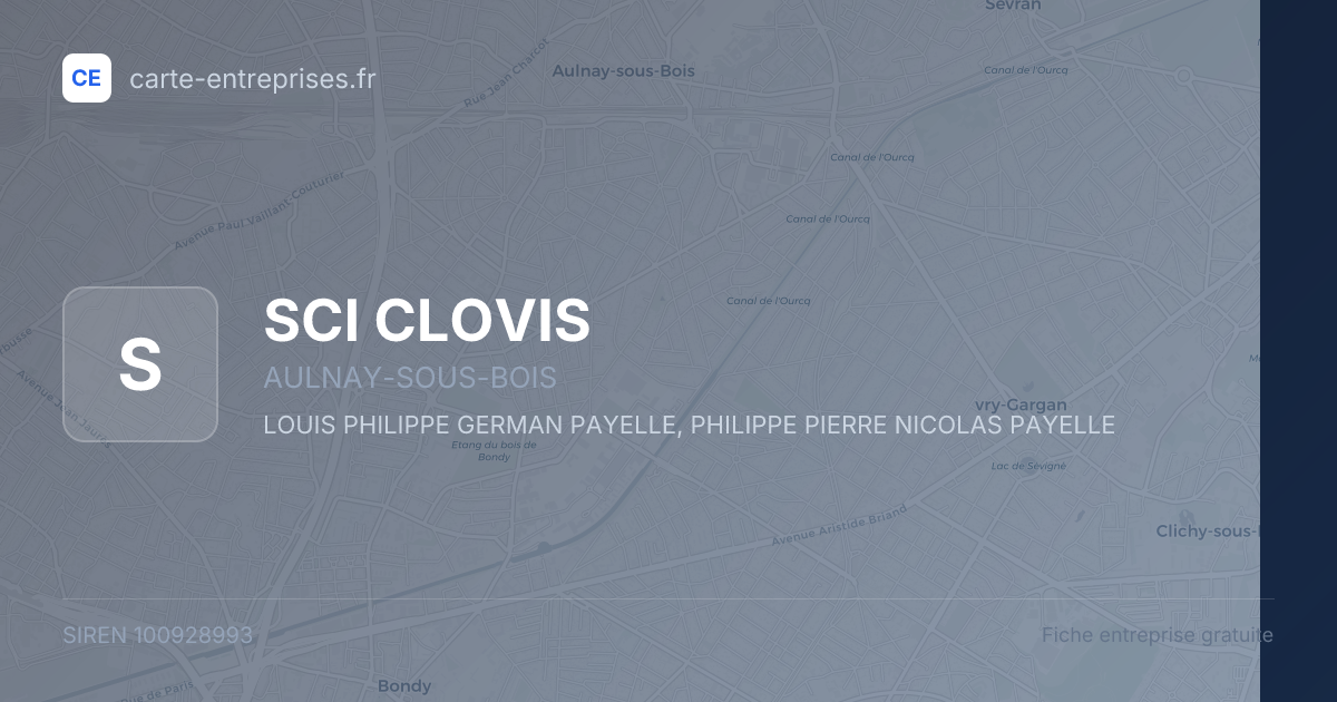 SCI CLOVIS — 100928993 — fiche entreprise