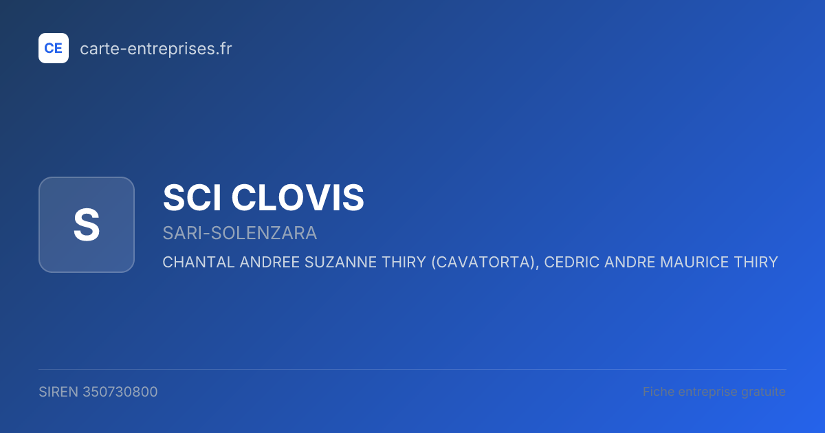 SCI CLOVIS — 350730800 — fiche entreprise