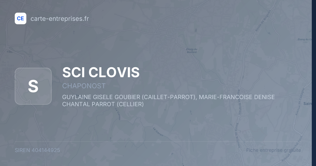 SCI CLOVIS — 404144925 — fiche entreprise
