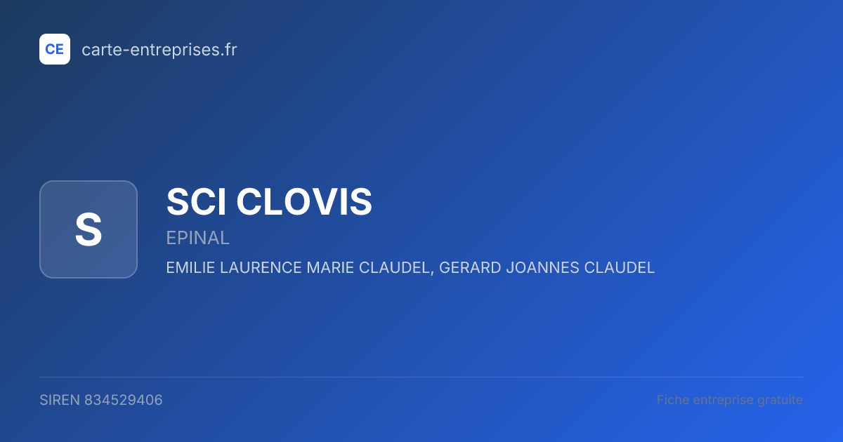 SCI CLOVIS — 834529406 — fiche entreprise