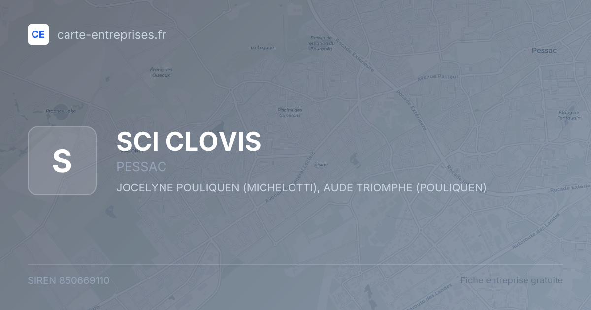 SCI CLOVIS — 850669110 — fiche entreprise