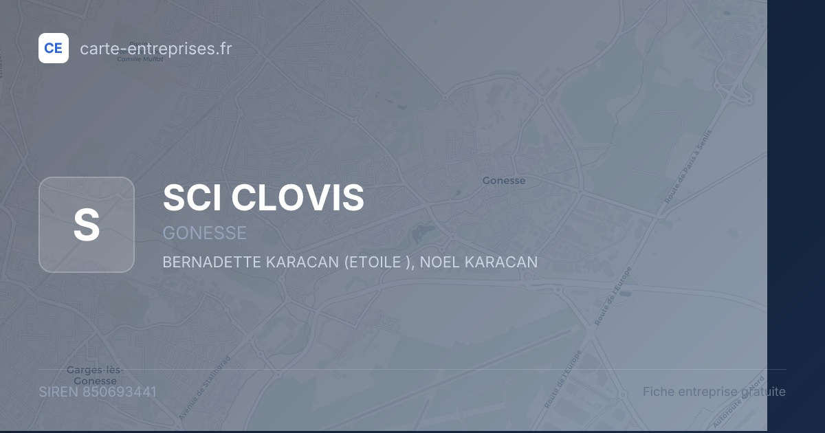 SCI CLOVIS — 850693441 — fiche entreprise