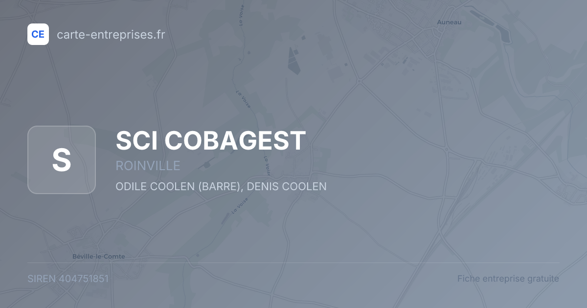 SCI COBAGEST — 404751851 — fiche entreprise
