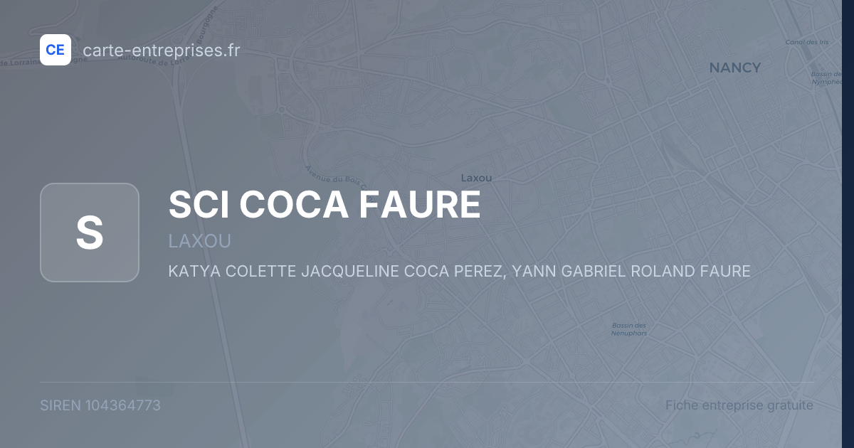 SCI COCA FAURE — 104364773 — fiche entreprise